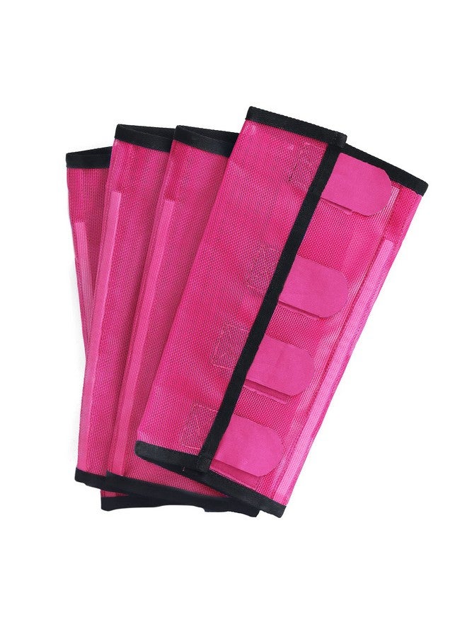 CareMaster Fine Mesh Fly Boots Loose Fitting & Non-Slip Horse Fly Leggings No More Horsefly Nuisance Greatly Reduce Stomping Breathable with Natural Air Flow (Set of 4) Magenta Large - Image 5