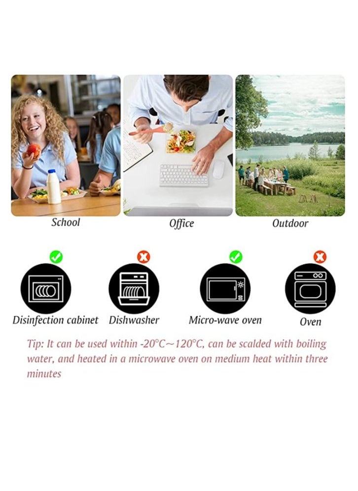 Generic Utensils Set with Case 4 Sets Wheat Straw Travel Cutlery Set Portable Spoon Knife Fork Chopsticks Lunch Box Utensil Set for Kids Adults  - Image 5