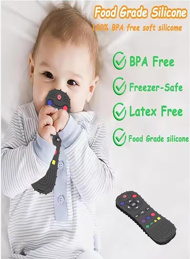 SPRADE Remote Silicone Baby Teether for Teething Gums, Teether for 3+ Months Baby, Helps Biting Skills Development, Colour & Shape Recognition, Food Grade Silicone, Teething Toy for Infants, Babies, and Toddlers (Black) - Image 5