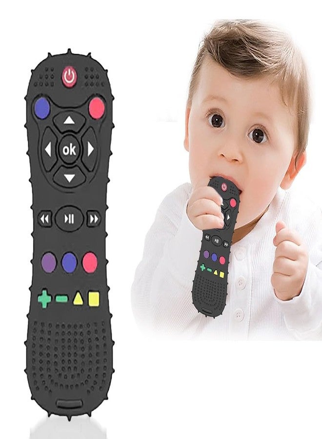 SPRADE Remote Silicone Baby Teether for Teething Gums, Teether for 3+ Months Baby, Helps Biting Skills Development, Colour & Shape Recognition, Food Grade Silicone, Teething Toy for Infants, Babies, and Toddlers (Black) - Image 1
