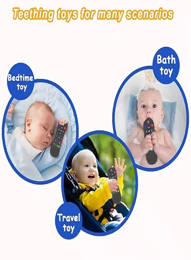 SPRADE Remote Silicone Baby Teether for Teething Gums, Teether for 3+ Months Baby, Helps Biting Skills Development, Colour & Shape Recognition, Food Grade Silicone, Teething Toy for Infants, Babies, and Toddlers (Black) - Image 3
