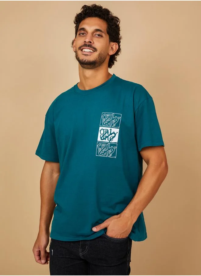 Styli Styli Chest Graphic Print Oversized T-Shirt