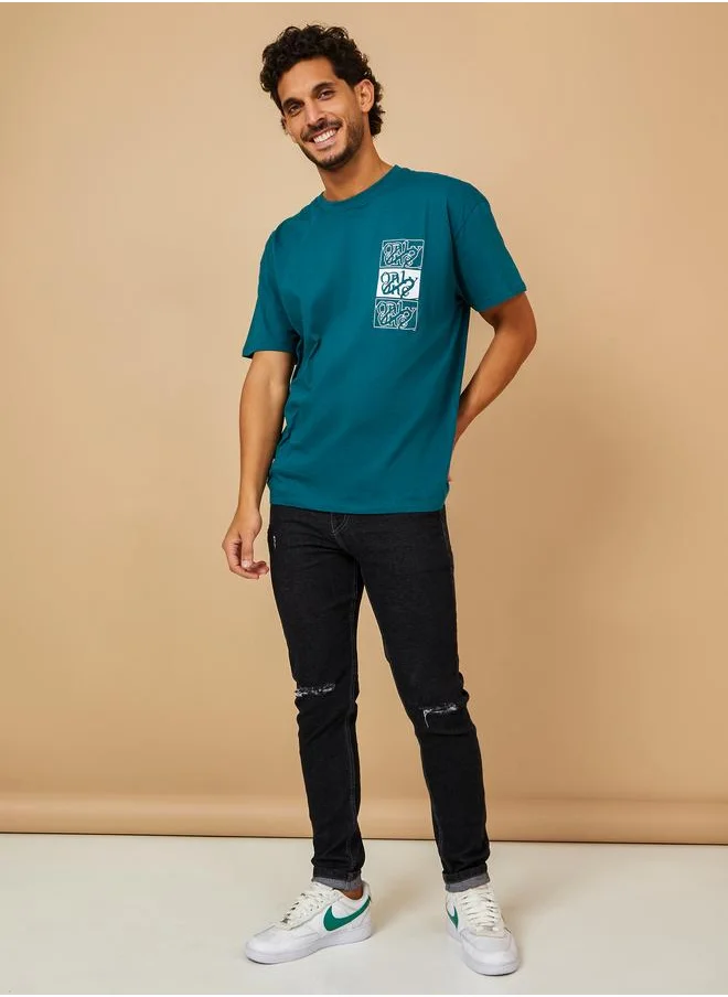 Styli Styli Chest Graphic Print Oversized T-Shirt