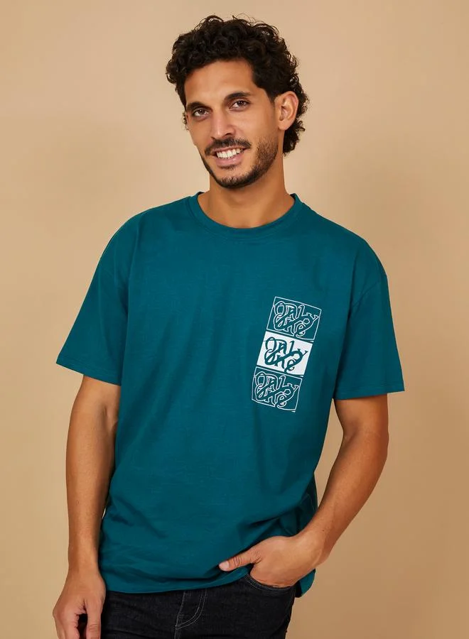Styli Styli Chest Graphic Print Oversized T-Shirt