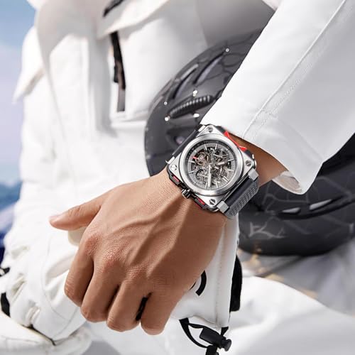 FEICE FM507 Men’s Automatic Skeleton Watch Mechanical Calendar Mens Wristwatch Square Sport Luminous Clock Watches 10ATM Waterproof Watches - Image 3