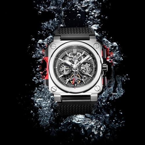 FEICE FM507 Men’s Automatic Skeleton Watch Mechanical Calendar Mens Wristwatch Square Sport Luminous Clock Watches 10ATM Waterproof Watches - Image 2