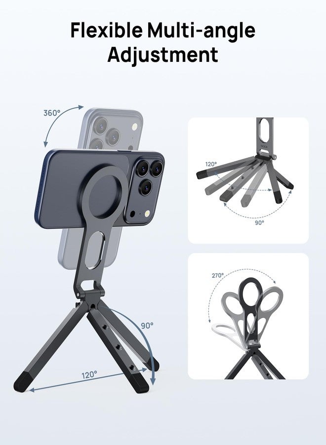 SODI Magnetic Phone Tripod Stand for iPhone - Strong Magnet Foldable Cell Phone Stand for Vlog, Gym, Travel Essentials, Mini Tripod Phone Stand Compatible with iPhone 17 16 15 14 13 12 Series - Image 2