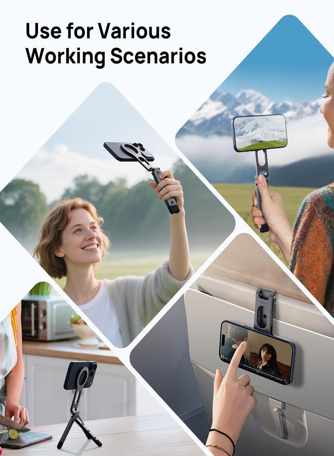 SODI Magnetic Phone Tripod Stand for iPhone - Strong Magnet Foldable Cell Phone Stand for Vlog, Gym, Travel Essentials, Mini Tripod Phone Stand Compatible with iPhone 17 16 15 14 13 12 Series - Image 4