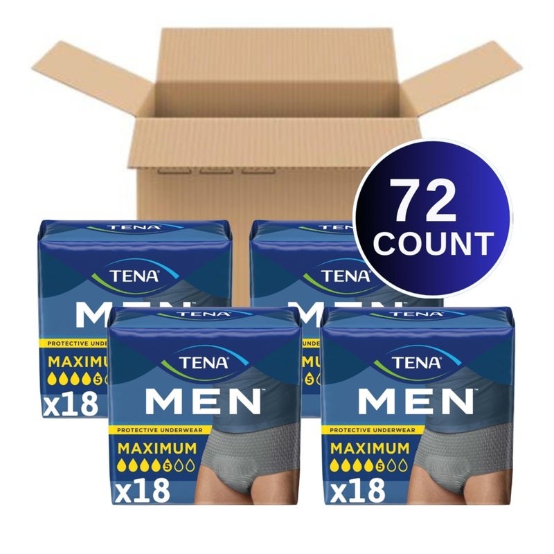 Tena Adult Protective Underwear for Men, Maximum Absorbency, XL, 72 Count (Waist Size 45in-58in) - Image 2