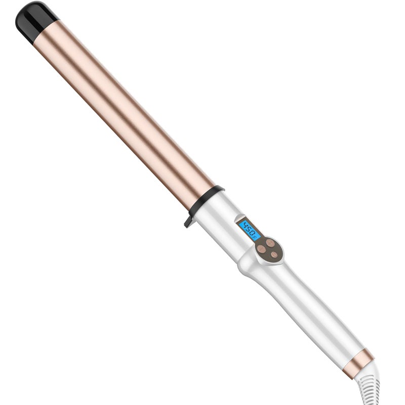 Hoson 1 1/4 Inch Extra Long Barrel Curling Wand, Ceramic Tourmaline Curling Wand Professional Dual Voltage with Adjustable Temperature - Image 1