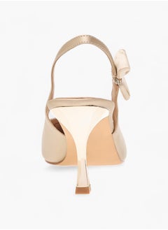 Flora Bella By Shoexpress Women Bow Accent Slingback Shoes with Flared Heels Ramadan Collection  - Image 5