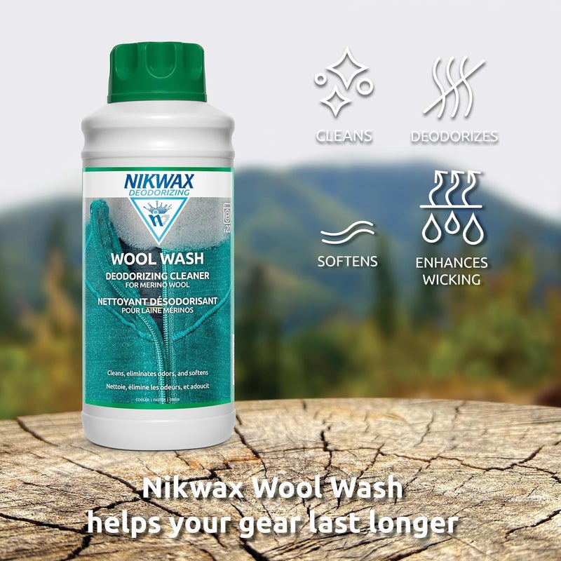 Nikwax Wool Wash - 1 Liter Deodorizing Cleaner for Merino Wool - Image 4