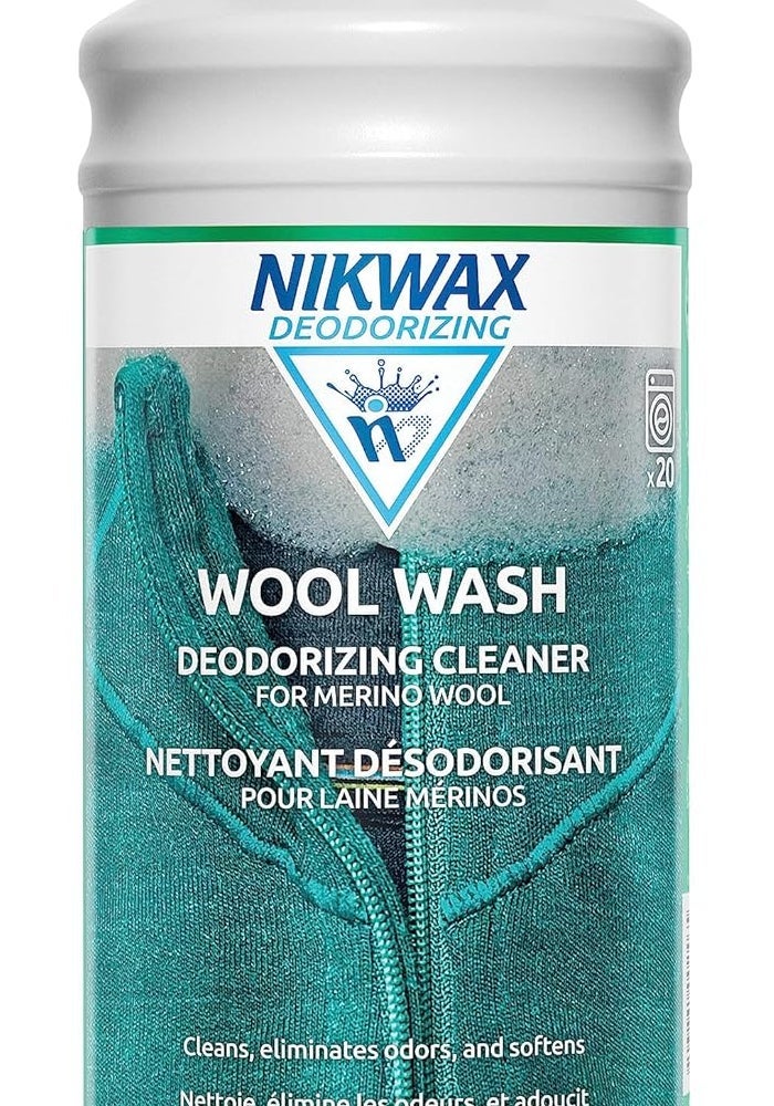 Nikwax Wool Wash - 1 Liter Deodorizing Cleaner for Merino Wool - Image 1