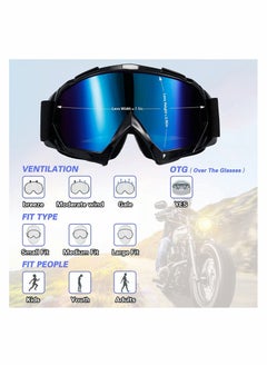 KASTWAVE Adult Dirt Bike Goggles,  2 Pack ATV Motorcycle Goggles for Youth, Windproof ATV Goggles, Dust Proof Racing Goggles  - Image 3