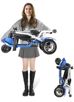 17kg Portable Lightweight 4 Wheel Electric Mobility Scooter, Foldable Lightweight Mobility Scooter for Disabled Elderly