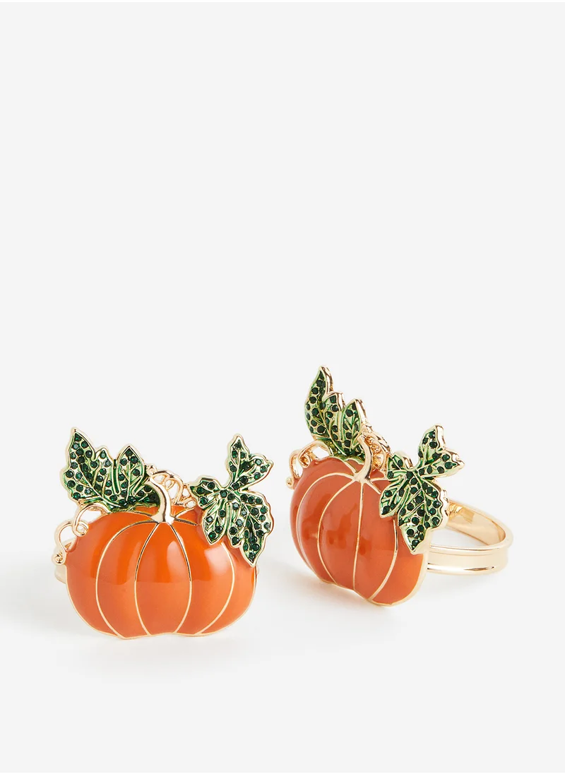 H&M 2-Pack Pumpkin-Detail Napkin Rings