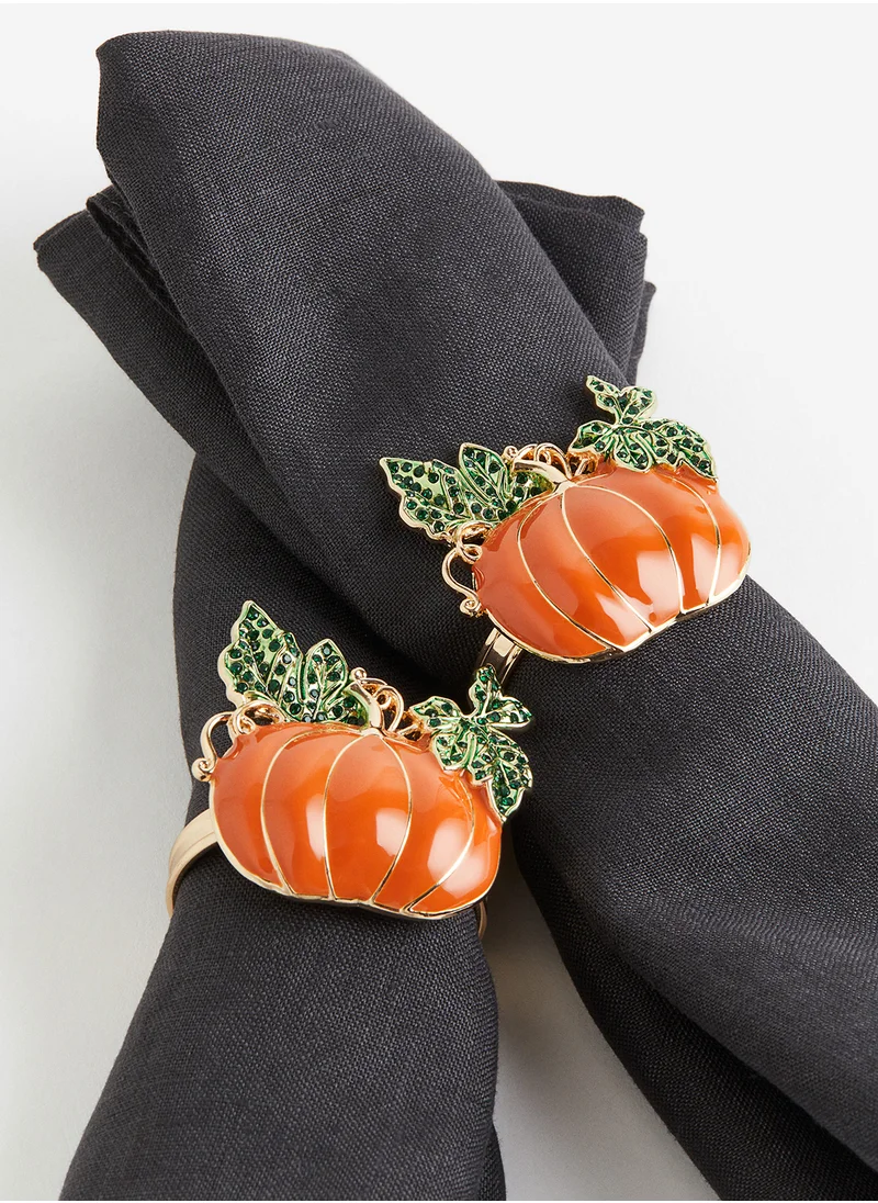 اتش اند ام 2-Pack Pumpkin-Detail Napkin Rings