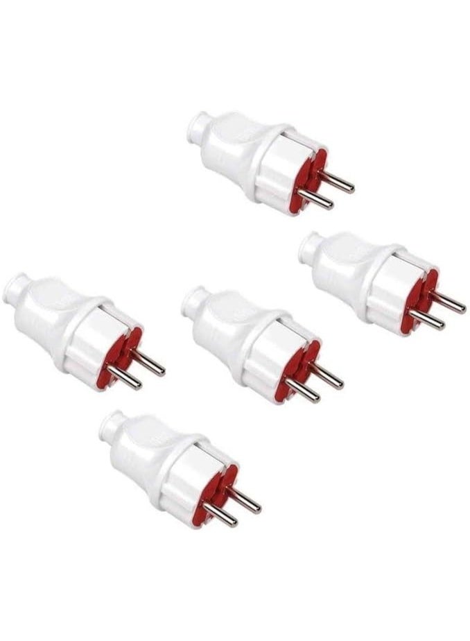 16A Turkish male plug for high loads, 5 pieces