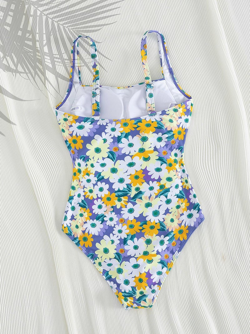 YIMISAN Women's One Piece Swimsuit Square Neck Sporty Ruched Slimming Monokini High Cut Tummy Control Bathing Suit - Image 5