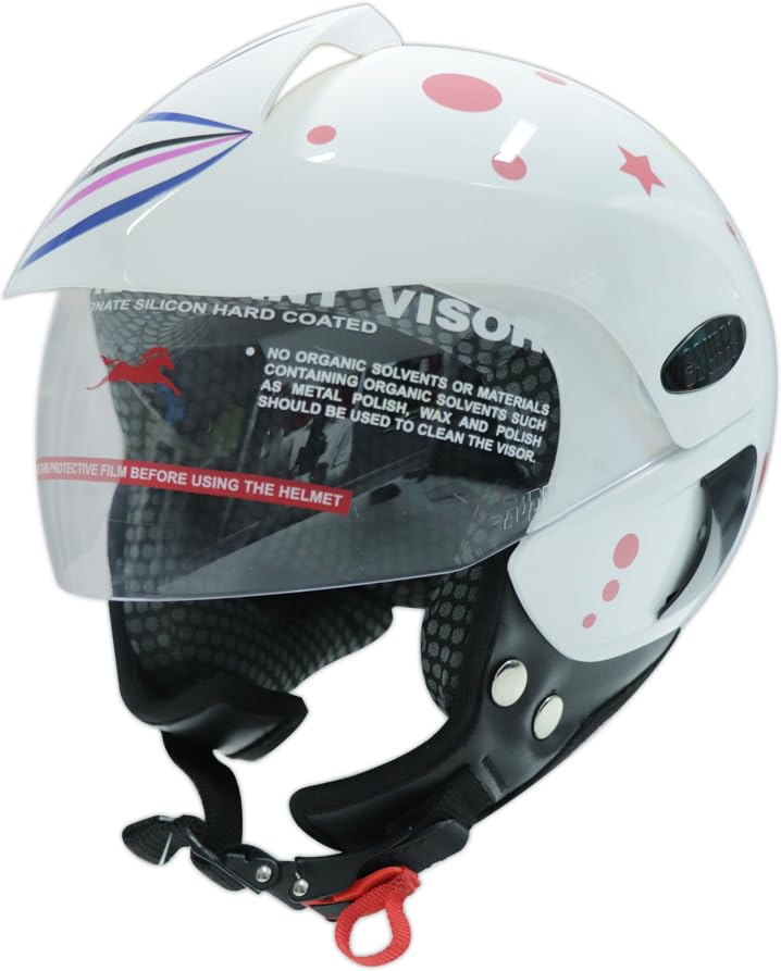 TVS Kids Helmet for Boys & Girls | Bike Helmet for Kids | Adjustable Helmets for Kids |Bicycle Kids Helmets |Size:3XS (500mm)|(White with Pink & Yellow) - Image 5