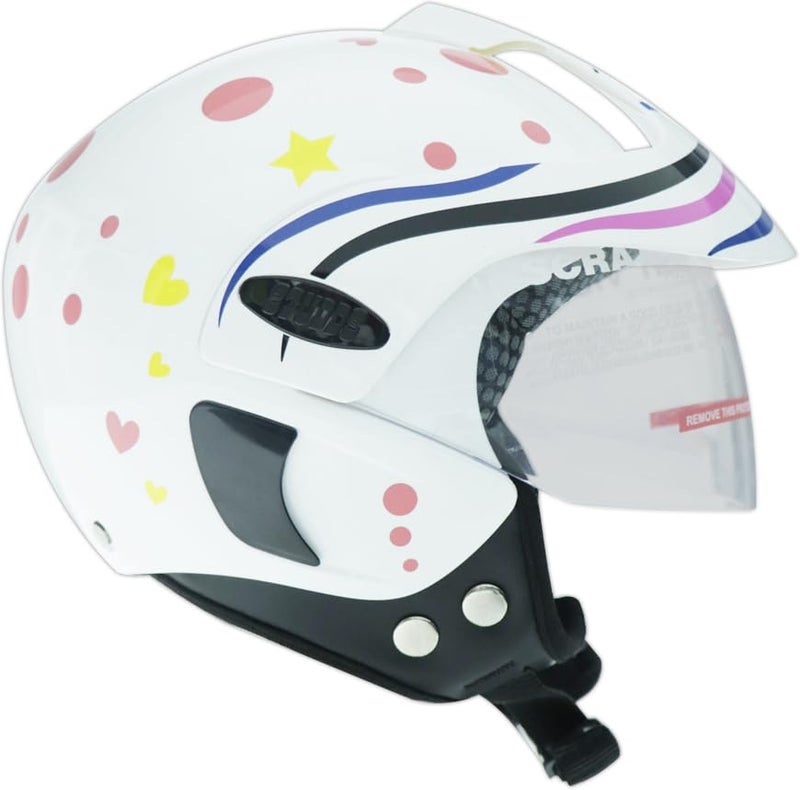 TVS Kids Helmet for Boys & Girls | Bike Helmet for Kids | Adjustable Helmets for Kids |Bicycle Kids Helmets |Size:3XS (500mm)|(White with Pink & Yellow) - Image 3