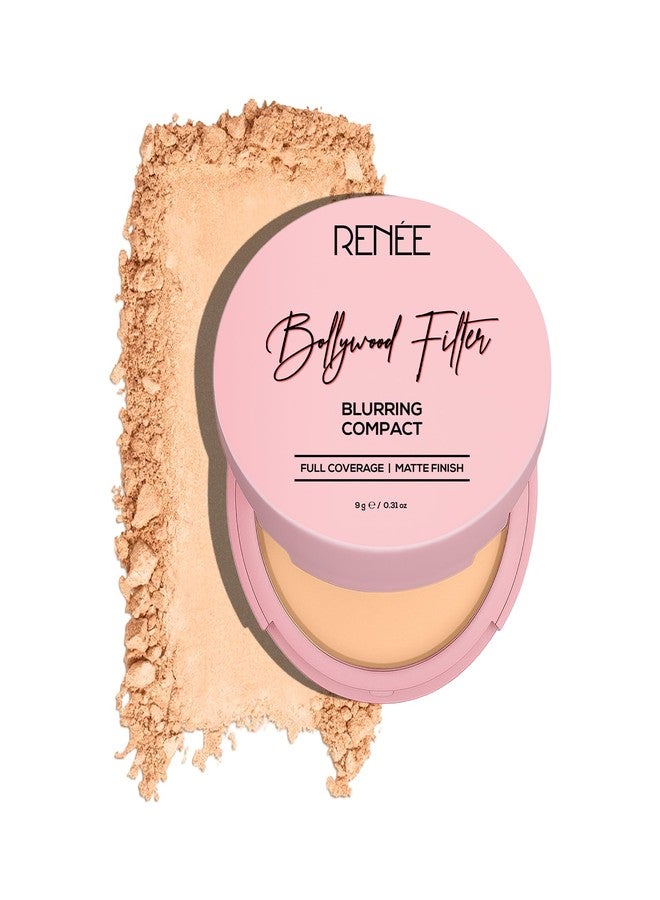 RENEE Bollywood Filter Blurring Compact - Beige Blur | Pore Minimising, Matte Finish, Full Coverage, Rich Pay-off | Blurs Pores & Blemishes | 9g - Image 1