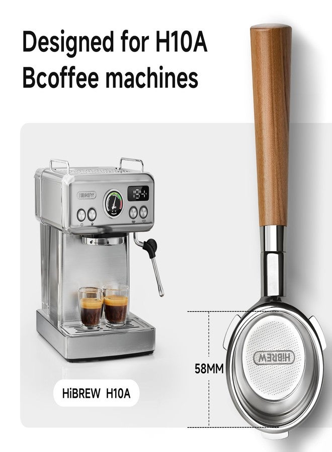HIBREW 58mm 3 Ear Bottomless Portafilter for H10A Coffee Machine - Stainless Steel with Rosewood Handle - Advanced Espresso Tool for Coffee Enthusiasts - Image 5