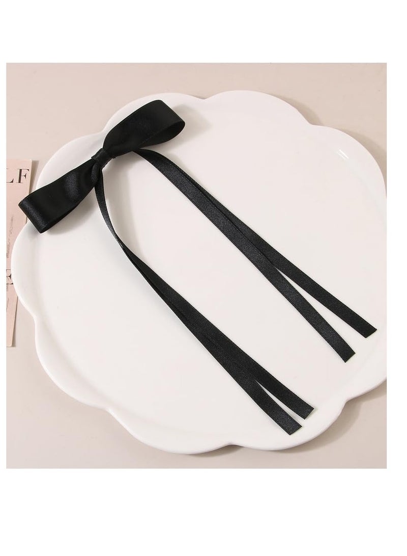 SOTO 4- Ribbon hair accessories, sweet bow hair clips, ribbon hair clips, spring clips, girl's back spoon top clip, ponytail clip hair clip headgear - Image 2