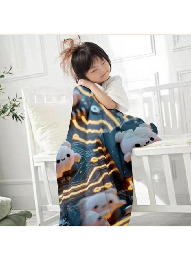 عام بطانية رقيقة من الفانيلا الكرتونية للأطفال والرضع (دافئة ومريحة، ومناسبة للنوم والألعاب) 70 سم * 100 سم - Image 2