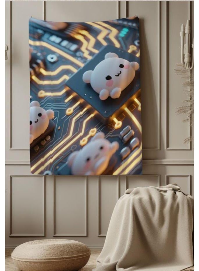 عام بطانية رقيقة من الفانيلا الكرتونية للأطفال والرضع (دافئة ومريحة، ومناسبة للنوم والألعاب) 70 سم * 100 سم - Image 3