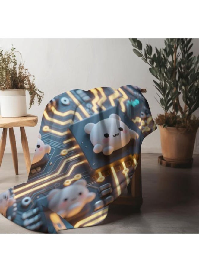 عام بطانية رقيقة من الفانيلا الكرتونية للأطفال والرضع (دافئة ومريحة، ومناسبة للنوم والألعاب) 70 سم * 100 سم - Image 5