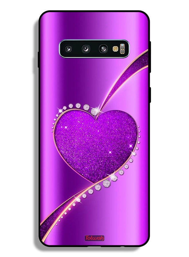 Tolwak غطاء حماية لسامسونج جالاكسي S10 بلس مع قلب لامع - Image 2