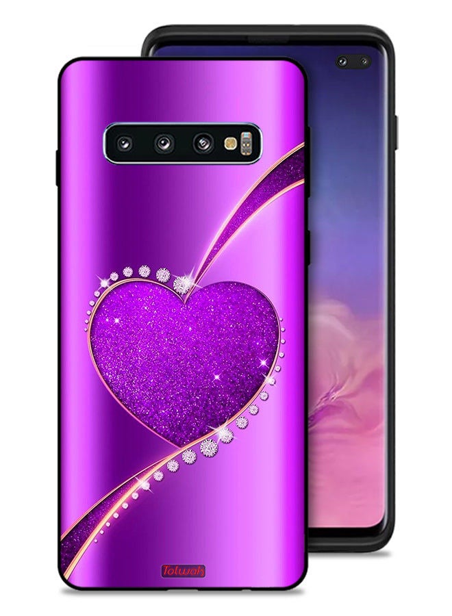Tolwak غطاء حماية لسامسونج جالاكسي S10 بلس مع قلب لامع - Image 1