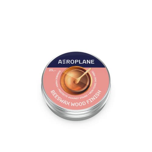 AEROPLANE - Beeswax Wood Finish - Easy to apply top coat for wood, sealer and wax-smooth finish, Matte Finish can be buffed to satin (25 gm), Yellow - Image 1