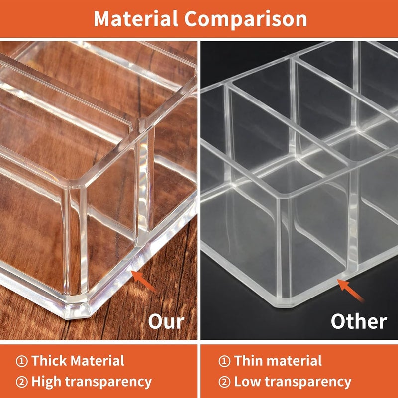 ALCYON Tea Bag Organizer Holder for Kitchen Pantry Cabinet, Countertop, Tea Storage Box Station Bin Caddy Holds Beverage Bags| Sweeter| ketchup packets| Spice Pouches| Dressing Mixes - Transparent - Image 4