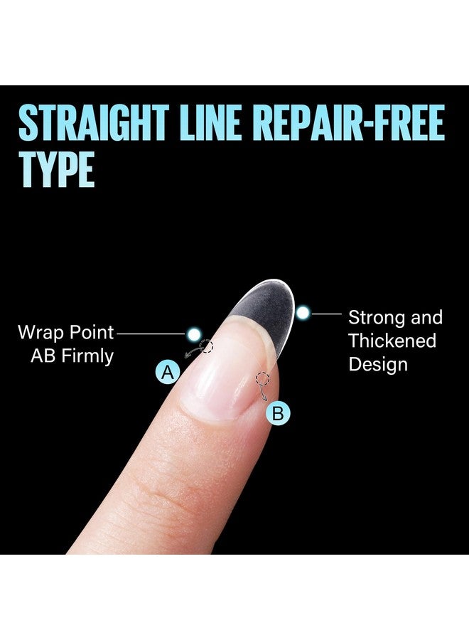 TOMICCA Short Oval Nail Tips Soft Gel Nail Tips 510Pcs Acrylic Fake Full Matte Nail Tips 12 Sizes No C Curve Half Cover Nail Tips For Salon Diy Nail Art - Image 2