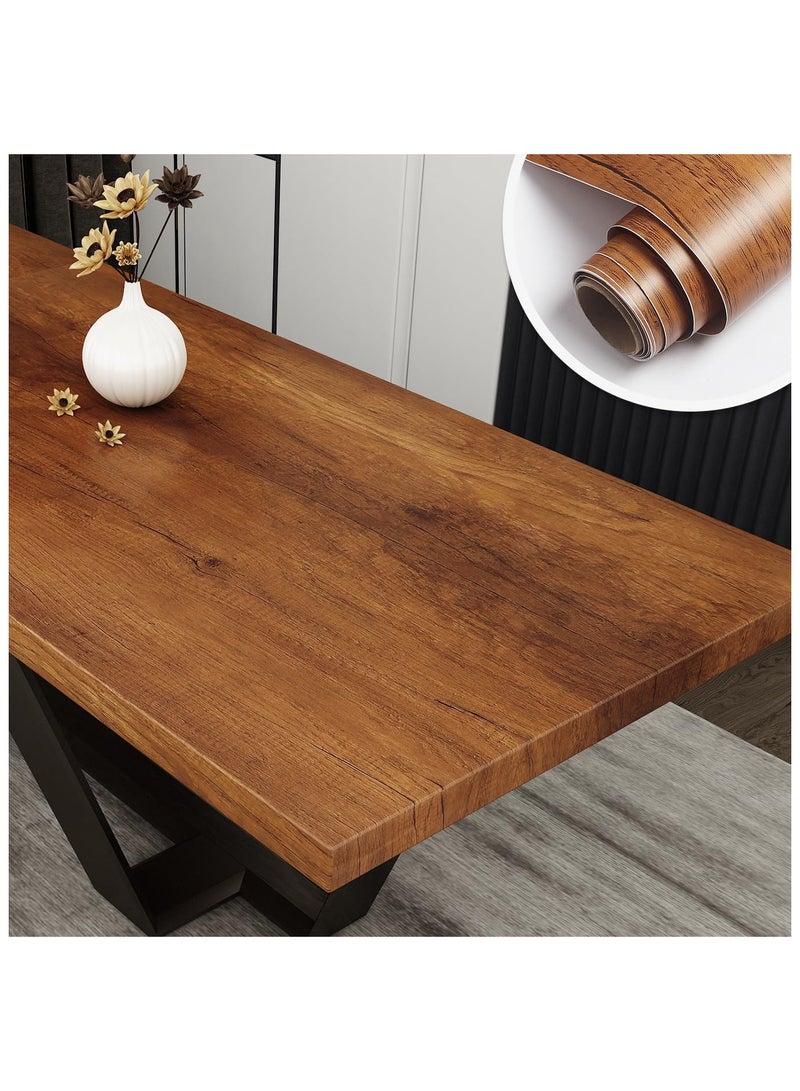 Hihonor Self Adhesive Wallpaper,Peel And Stick Wood Grain Contact Paper,45cmx5m Removable PVC Film Decorative Wood Wallpaper Easy To Apply For Old Furniture Kitchen Cabinets - Image 1