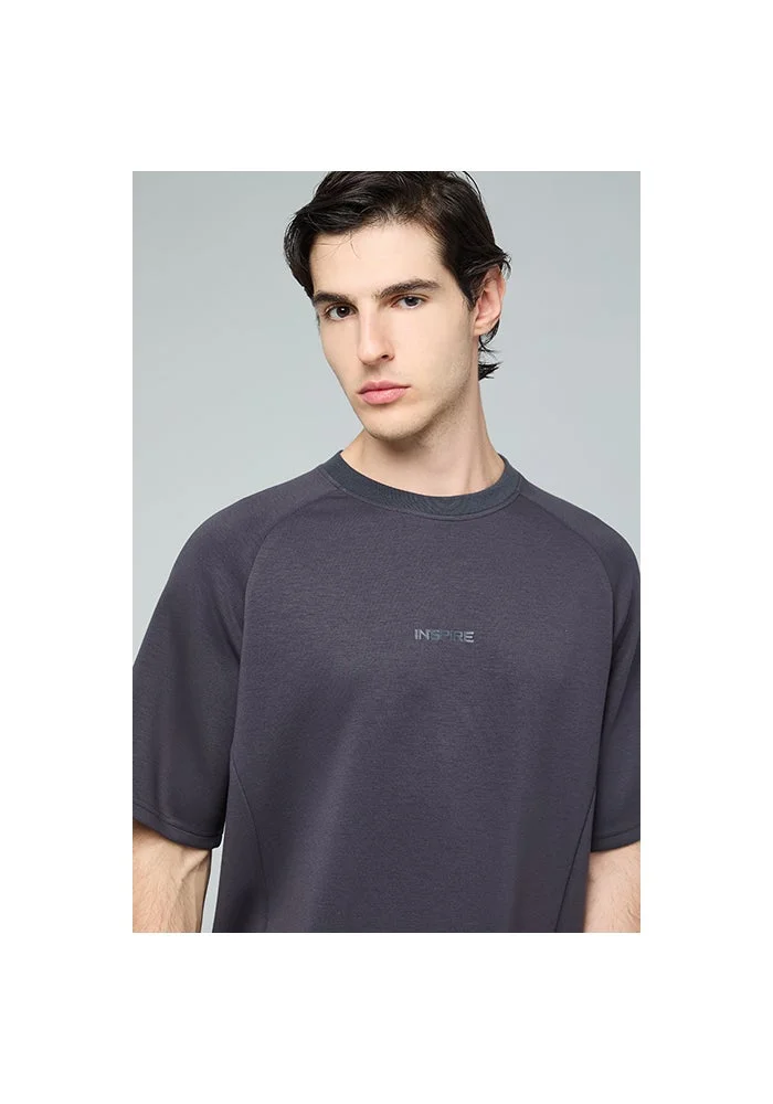 أر أند بي Embroidery Detail T-Shirt with Crew Neck and Short Sleeves