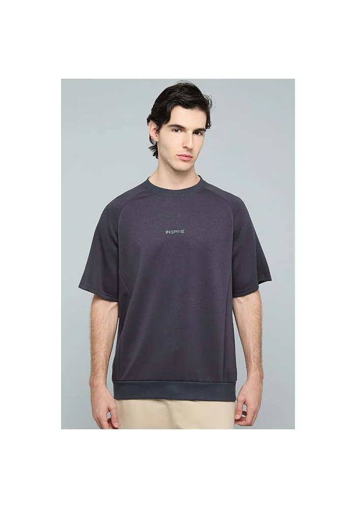 أر أند بي Embroidery Detail T-Shirt with Crew Neck and Short Sleeves
