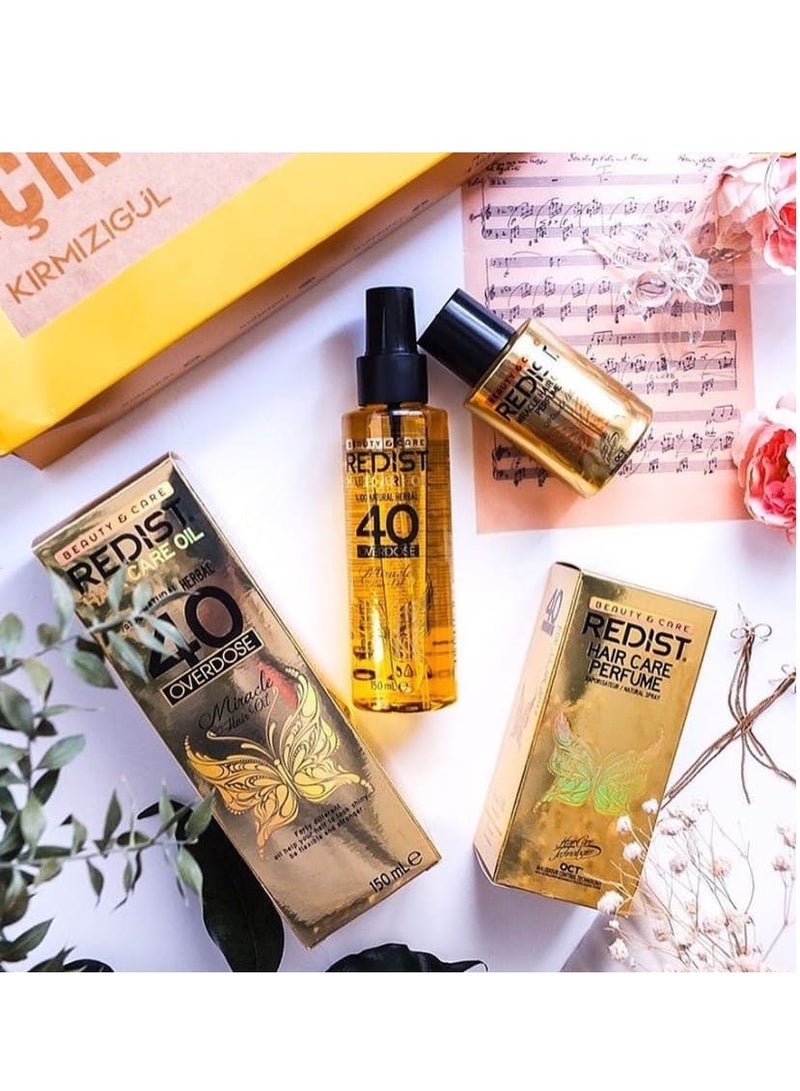 REDIST 40 Herbal Hair Care Oil Yellow 150ml – 100% Natural Hair Treatment - Image 3