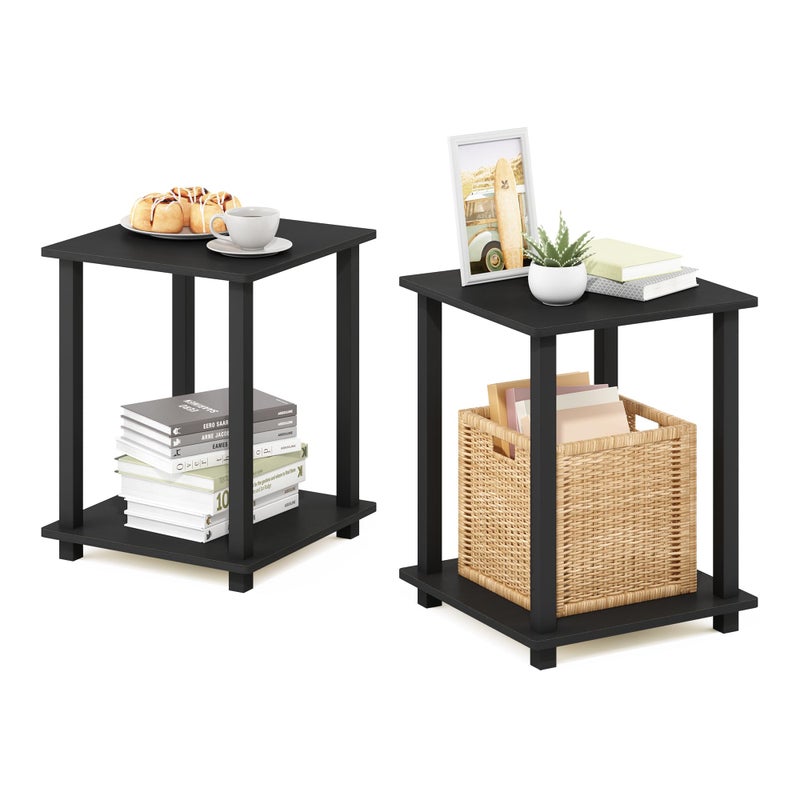 Furinno Simplistic Set of 2 End Table AmericanoBlack