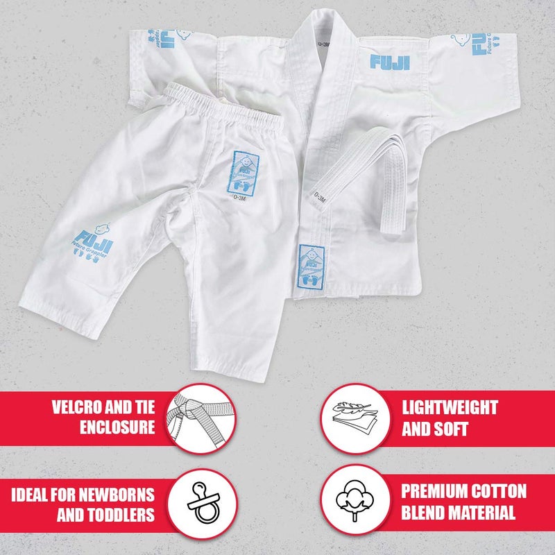 FUJI â€“ Jiu-Jitsu Baby Gi, BJJ Uniform for Babies, Blue and White Baby Gi - Image 3