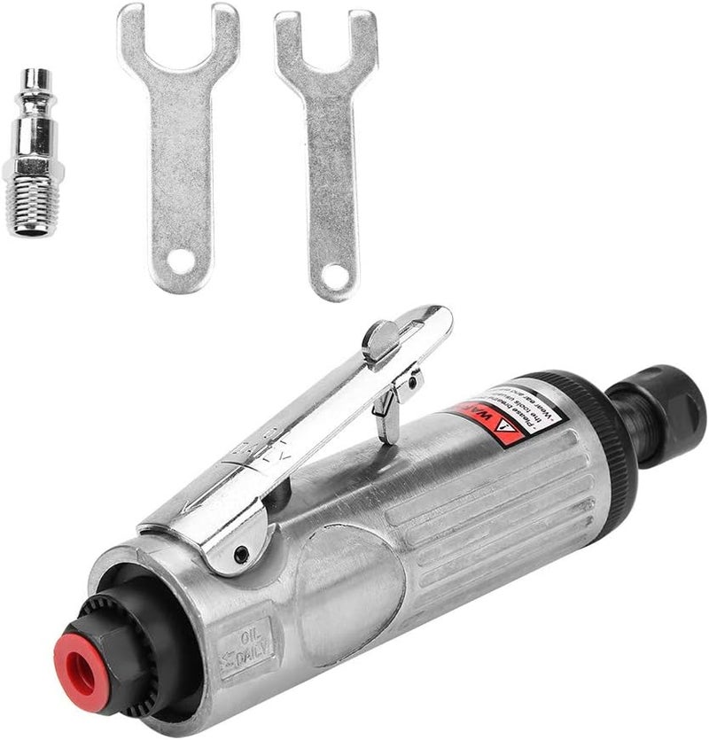 1/4in Pneumatic Die Grinder, Air Angle Die Grinder with 22000-25000rpm High Speed, Lightweight Ergonomic Design for Metal Stone PCB Engraving Polishing Cutting (AT-7033K large single product 6mm - Image 5