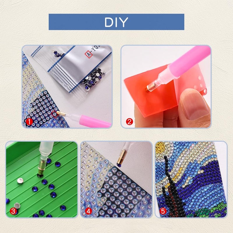 icceemee 4 pcs Oil Painting Themes Diamond Painting Bookmarks, DIY Diamond Art Kits for Adults, Book Corner - Protecting Bookmark Craft Supplies Kits for Book Lovers (Oil Painting) - Image 3