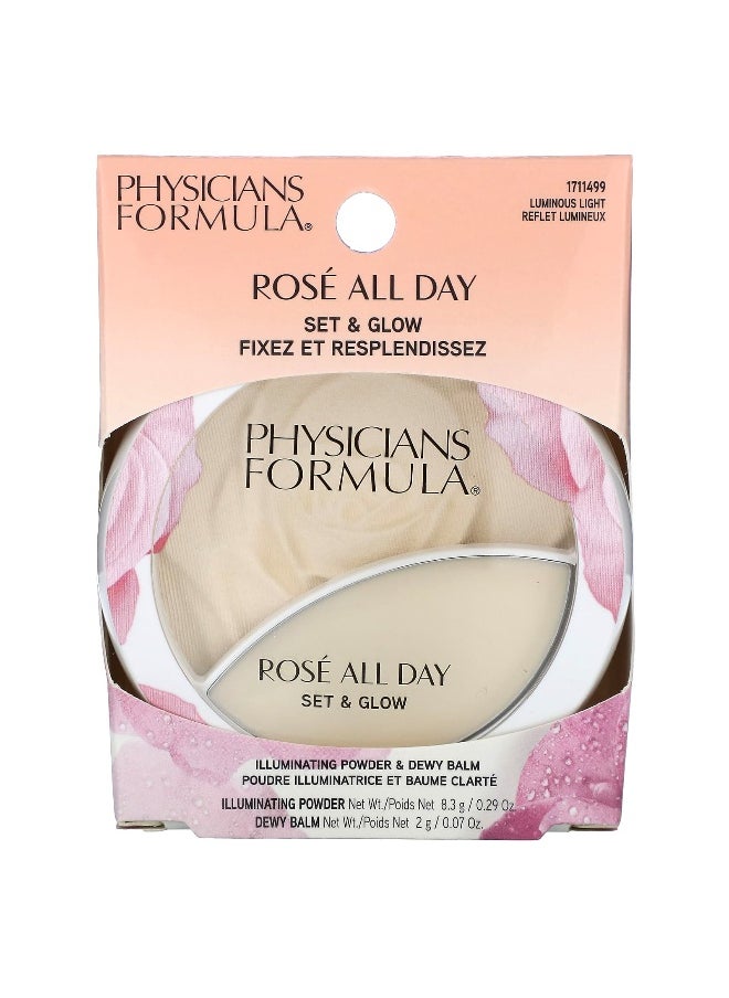 Physician's Formula Physicians Formula, Rosé All Day, Set & Glow, Illuminating Powder & Dewy Balm, 1711499 Luminous Light, 1 Count  - Image 2