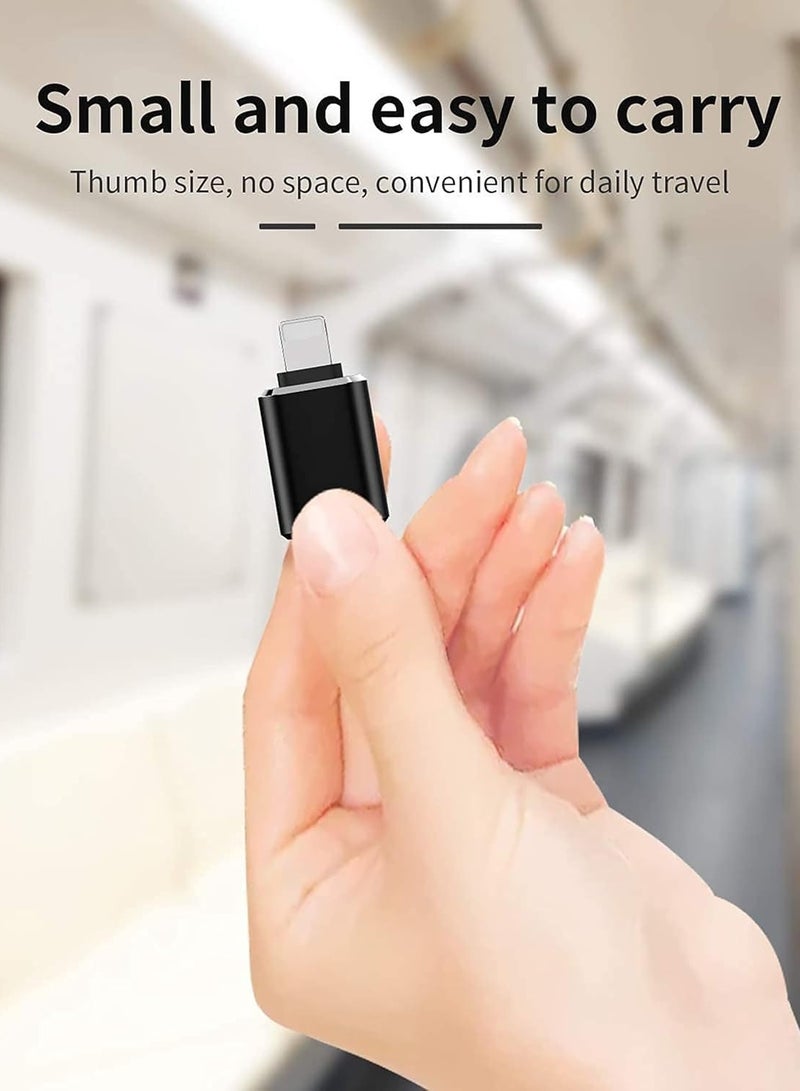 Raxoom Lightning to USB Camera Adapter, USB 3.0 OTG Cable for iPhone/iPad to Connect Card Reader, USB Flash Drive, U Disk, Keyboard, Mouse, Hubs, MIDI, Plug & Play, black#1Pack - Image 2