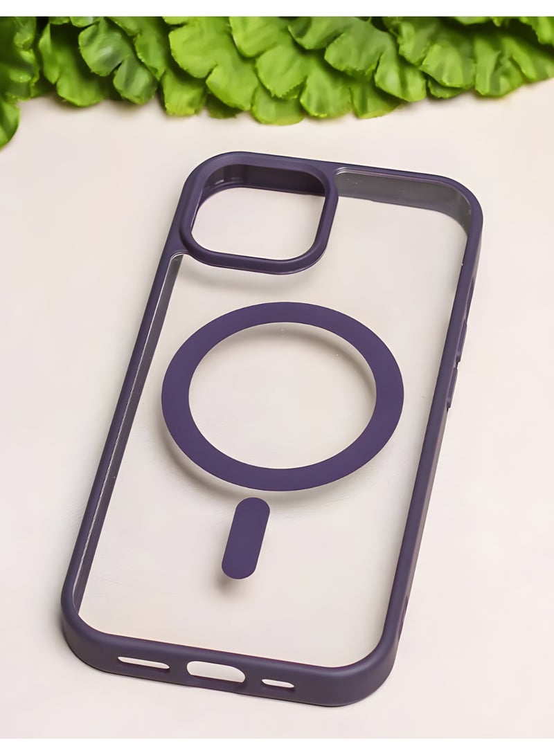 Magsafe Case for iPhone 13 Pro Magsafe Clear Cover Magnetic Wireless Charging Support, Shockproof Protection, Scratch-Resistant for iPhone 13 Pro - Purple - Image 2