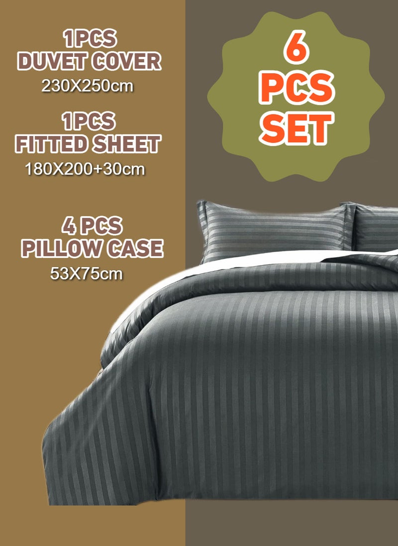 Blueberry 6 Pieces King Size Duvet Cover Set with Fitted sheet and Pillowcases  - Image 2