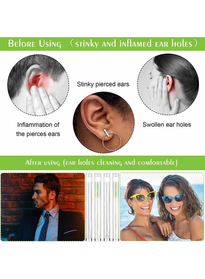 Maitys 360 Pieces Ear Hole Floss Earrings Hole Cleaner Disposable Piercing Aftercare Cleaner Earrings Piercing Cleaning Line Ear Piercing Care Cleaning Tool for Women Men (White, Green) - Image 3
