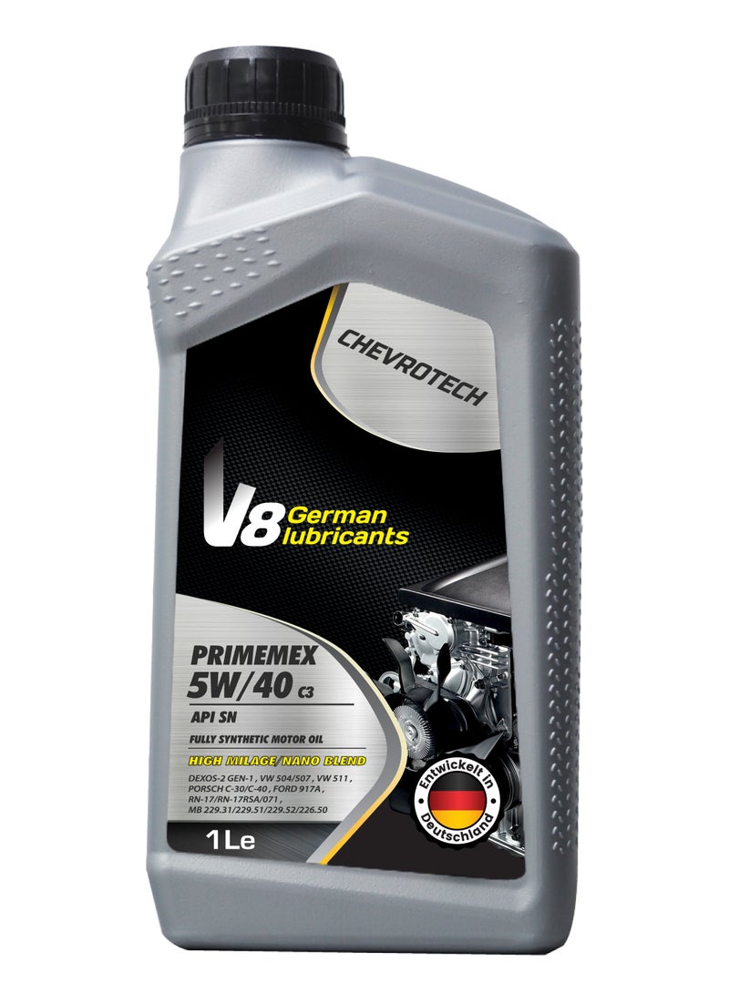V8 German Lubricants 5W-40 API SN ACEA C3 (1L) – PRINENEX | High-Performance Fully Synthetic Engine Oil